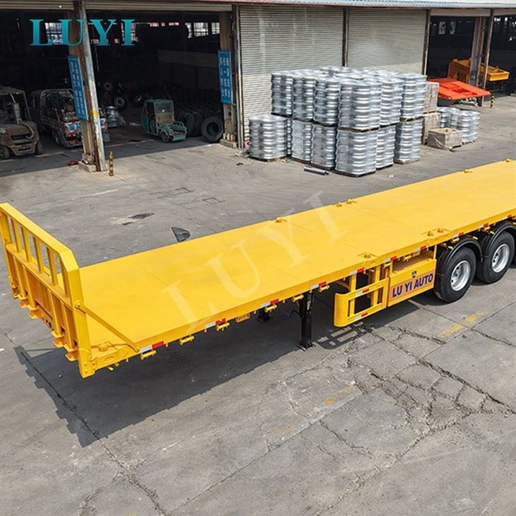 Sturdy 4 Axle 80 Ton Semi Flatbed Trailer high quality Sturdy 4 Axle 80 Ton Semi Flatbed Trailer high quality